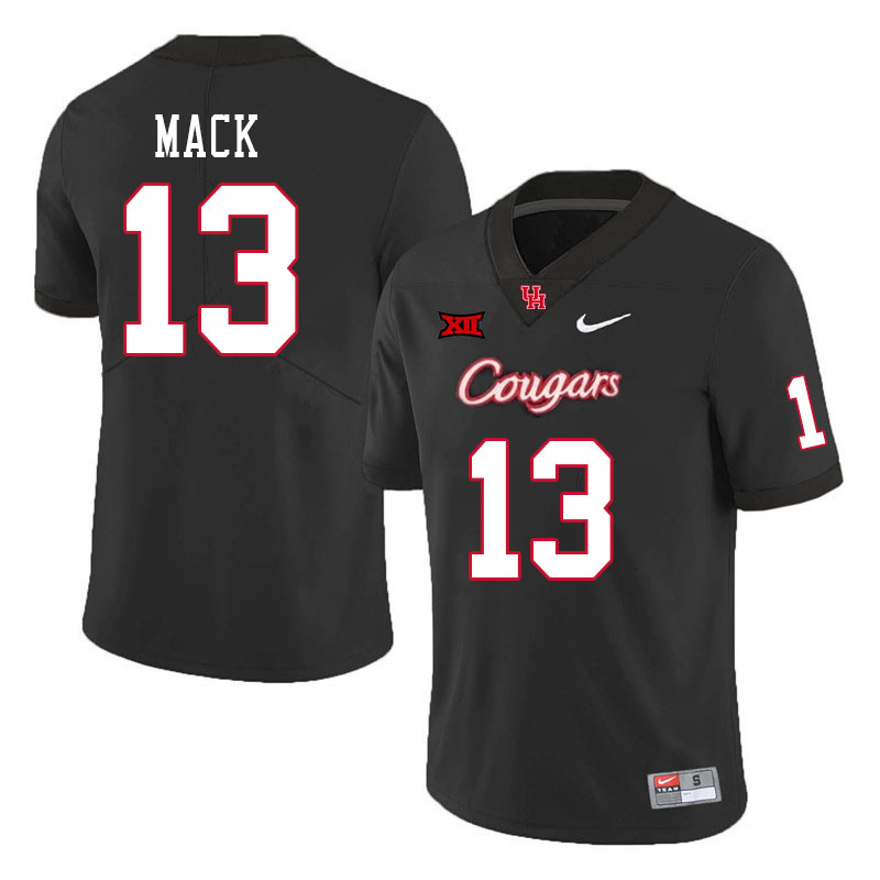 Men #13 Brandon Mack Houston Cougars Big 12 XII College Football Jerseys Stitched-Black